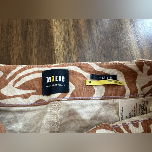 Maeve Linen Collette Swirl Print Linen Pants Size 6 EUC Wide Leg - Picture 5 of 8